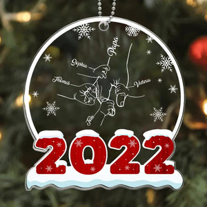 Personalized 2022 Christmas Papa Kid Name Acrylic/Plastic Ornament Printed QTHQ0211