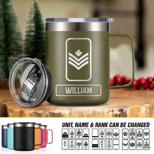 Personalized Canadian Veteran Laser Handle Cup Printed 22NOV-DT03