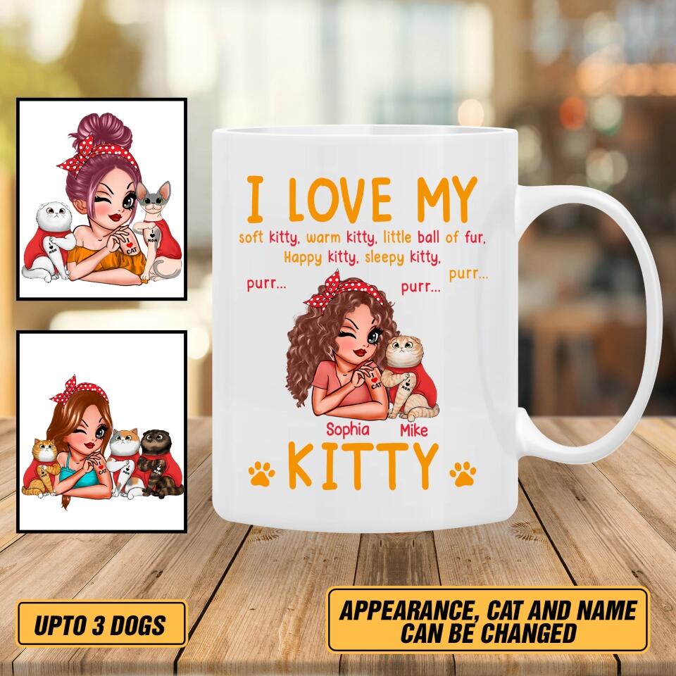 Personalized I love my kitty Ceramic Mug Printed QTHY0411