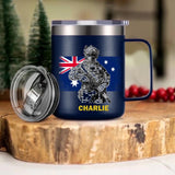 Personalized Australian Veteran/Soldier Laser Handle Cup Printed 22NOV-HY07