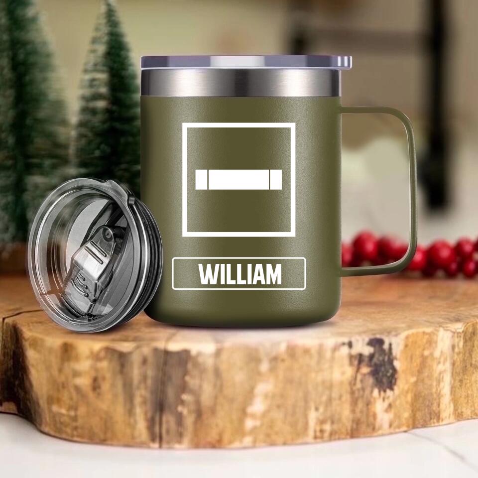 Personalized French Veteran/Soldier Laser Handle Cup Printed 22NOV-HY08