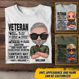 Personalized Canadian Veteran Contents May Vary In Colors Tshirt Printed NOV22-DT09