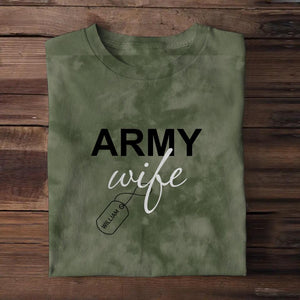 Personalized Army Wife Camouflag Tshirt Printed QTHY141122