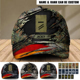 Personalized German Veteran/ Solider Flag Rank Peaked Cap 3D Printed 22NOV-HQ14