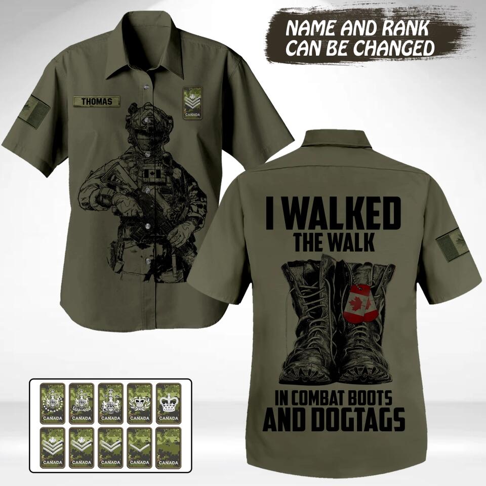 Personalized Canadian Veteran/Soldier Hawaii Shirt Printed 22NOV-HY14