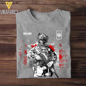 Personalized Canadian Solider/ Veteran Rank Flag Tshirt Printed 22NOV-DT14