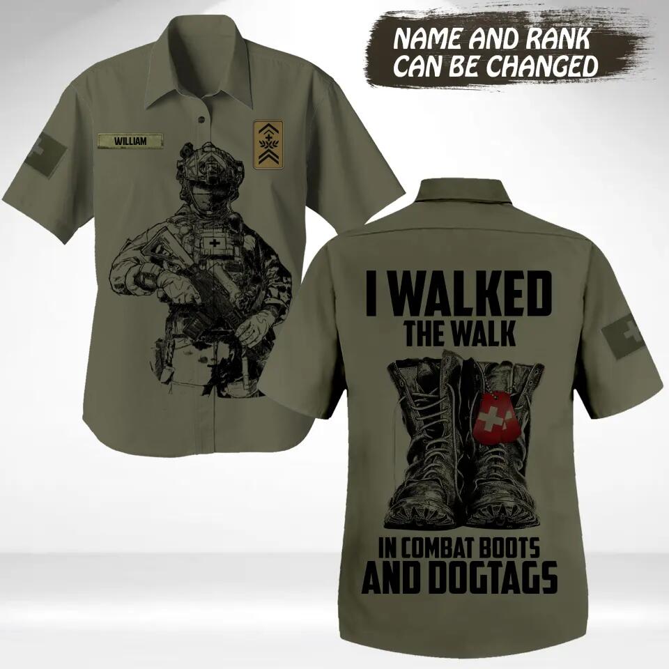 Personalized Swiss Veteran/Soldier Hawaii Shirt Printed 22NOV-HY14
