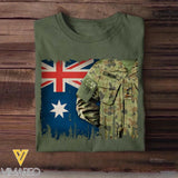 Personalized Australian Solider/ Veteran Rank Uniform Flag Tshirt Printed 22NOV-HQ14