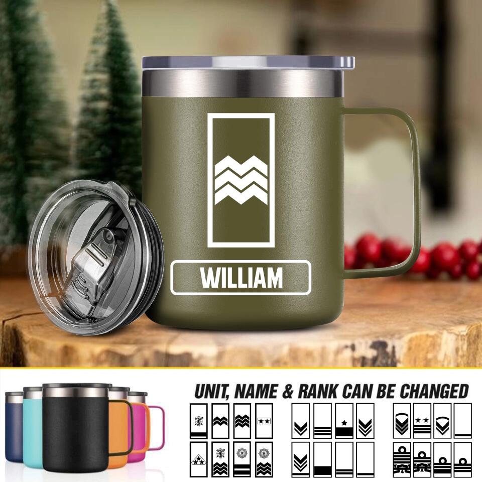 Personalized Italian Veteran/Soldier Rank Laser Handle Cup Printed 22NOV-HY17