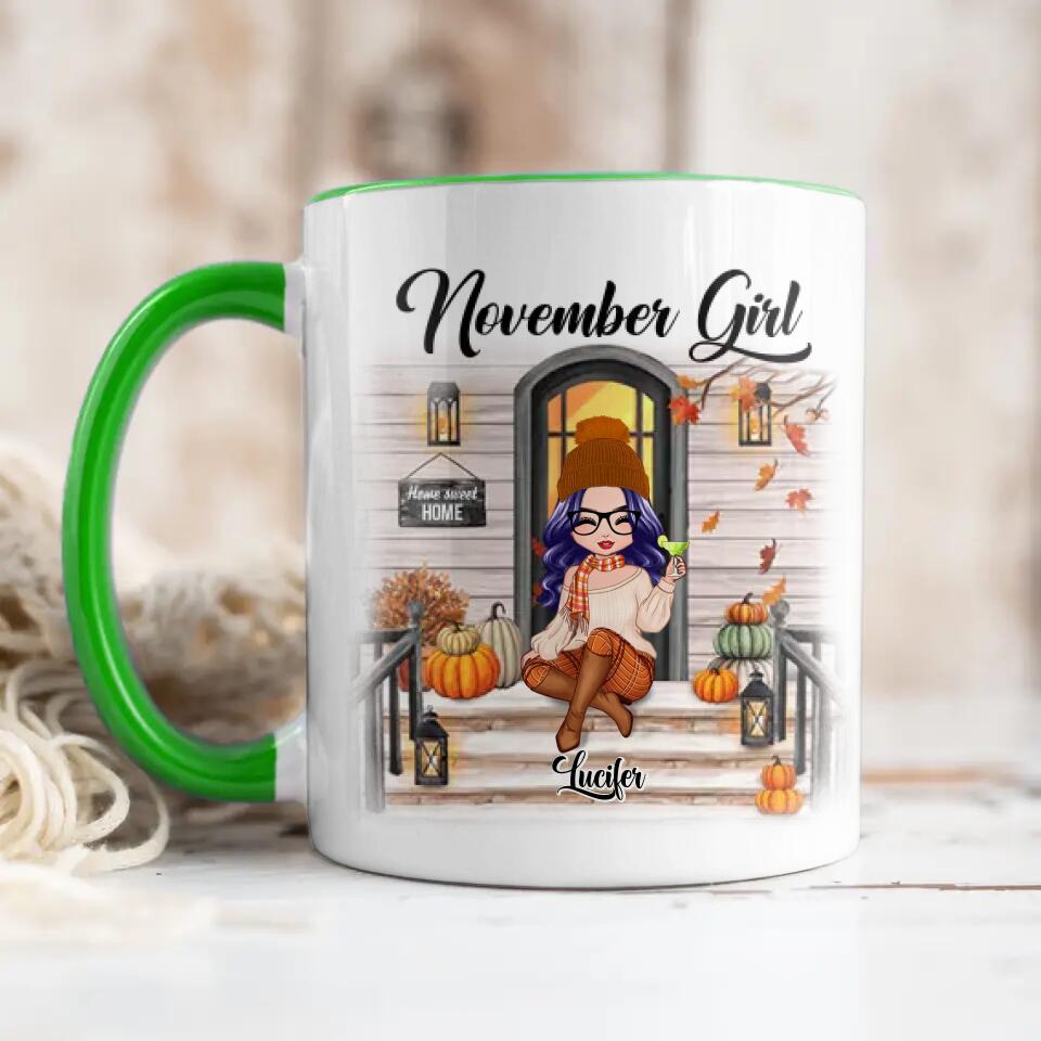 Personalized I'm November Girl Autumn Printed Accent Mug 22NOV-DT18