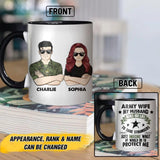 Personalized Canadian Army Wife My Husband Risks his Life Rank Camo Ceramics Mug 22NOV-HY18
