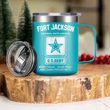 Personalized US Army Logo Veteran/Soldier Laser Handle Cup Printed 22NOV-DT18