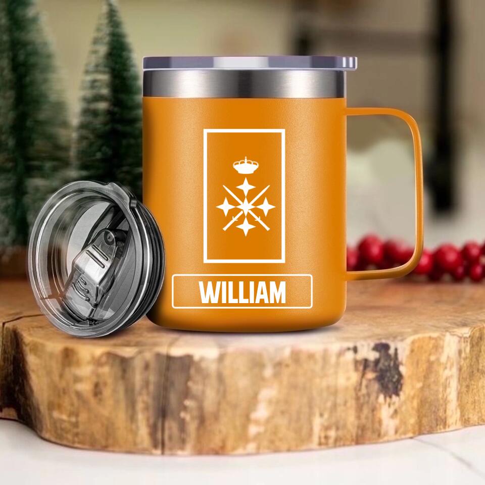 Personalized Spanish Veteran/Soldier Rank Laser Handle Cup Printed 22NOV-HY18