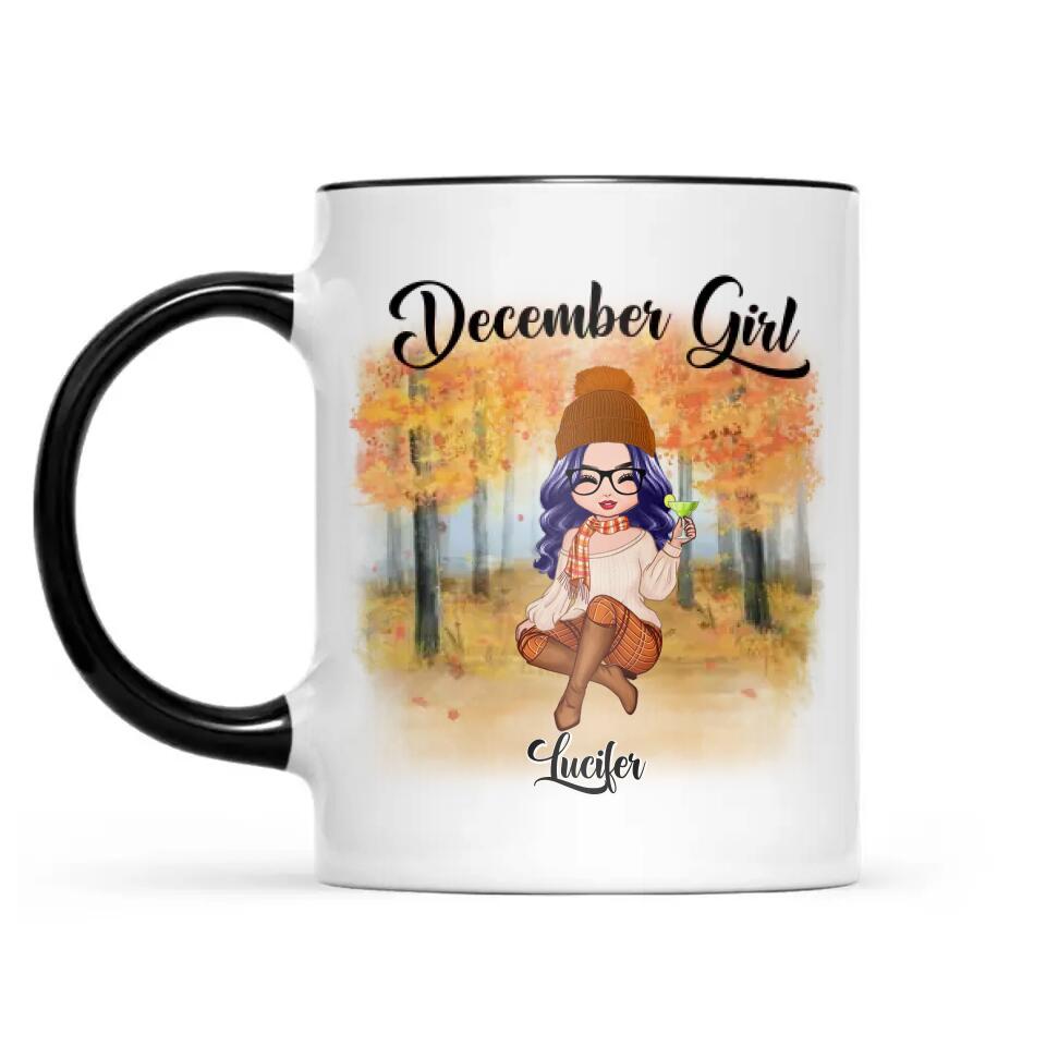 Personalized December Girl Is As Smooth As Tennessee Whiskey Autumn Printed Accent Mug 22NOV-DT21