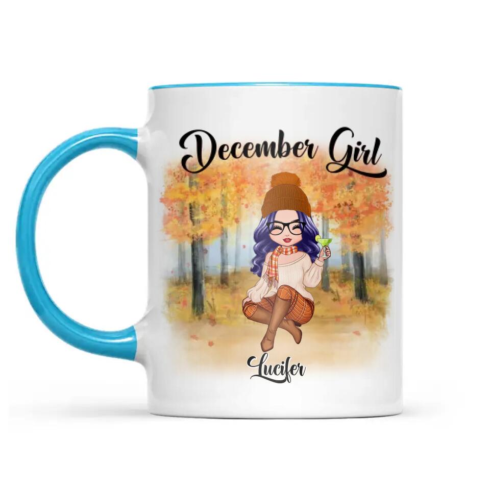 Personalized December Girl Is As Smooth As Tennessee Whiskey Autumn Printed Accent Mug 22NOV-DT21