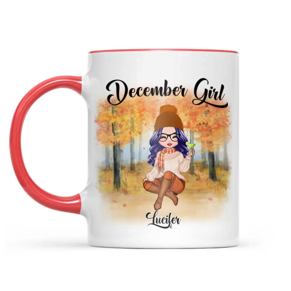 Personalized December Girl Is As Smooth As Tennessee Whiskey Autumn Printed Accent Mug 22NOV-DT21
