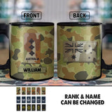 Personalized Australian Solider/ Veteran Flag Rank Camo Ceramics Mug 22NOV-HY22