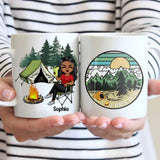 Personalized Camping Girl Printed Mug QTDT2411