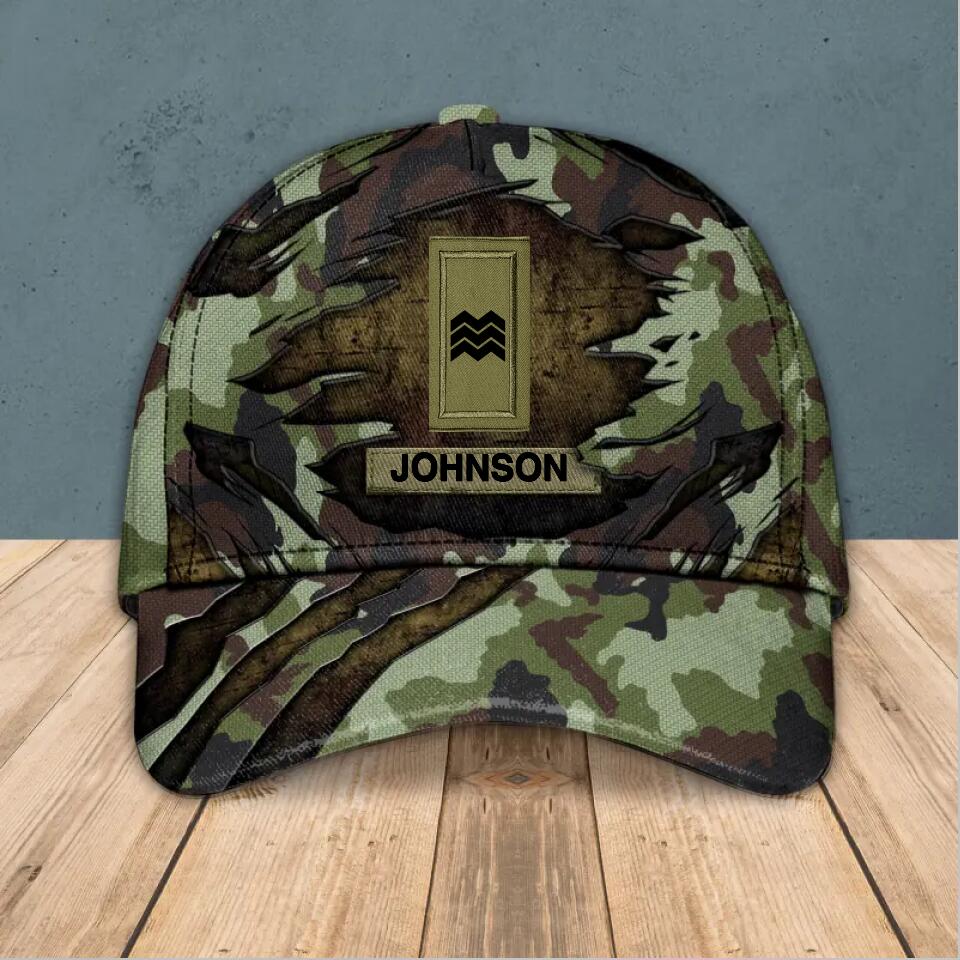 Personalized Irish Solider/ Veteran Tear Rank Camo Peaked Cap 3D Printed 22NOV-HQ26