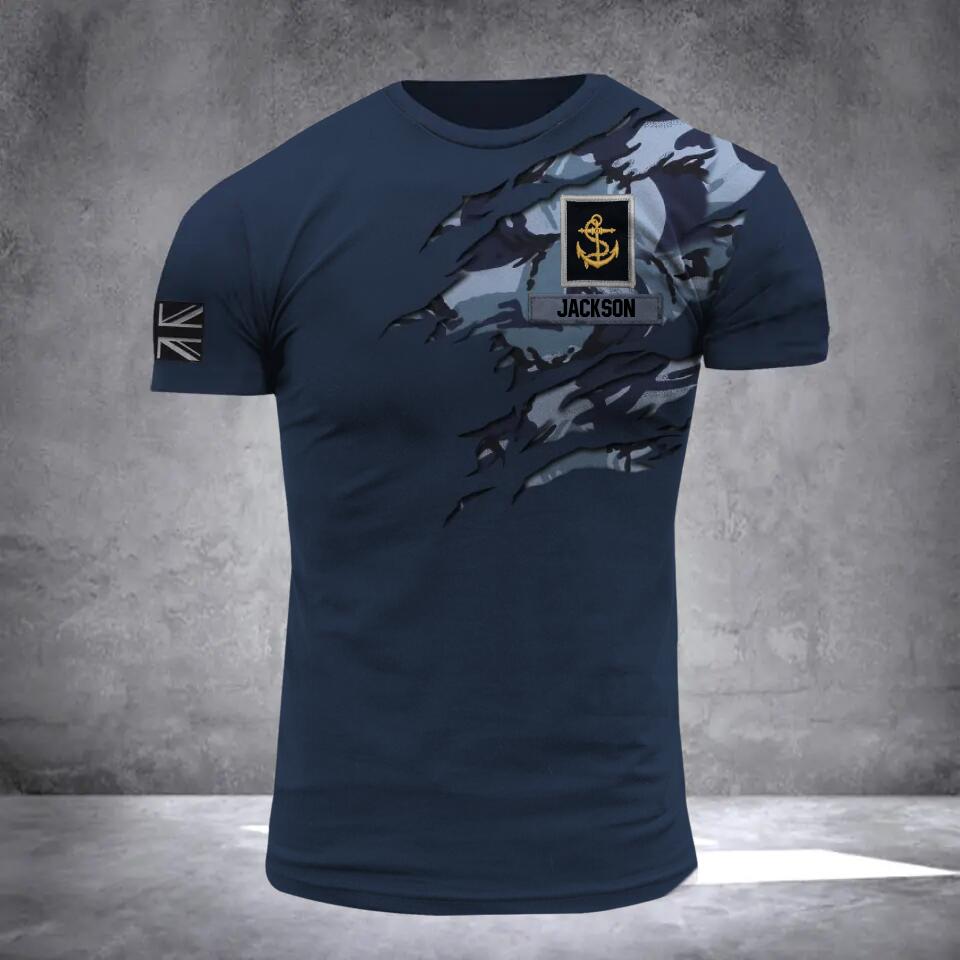 PERSONALIZED UK ARMY RANK CAMO 3D TSHIRT PRINTED QTDT2811
