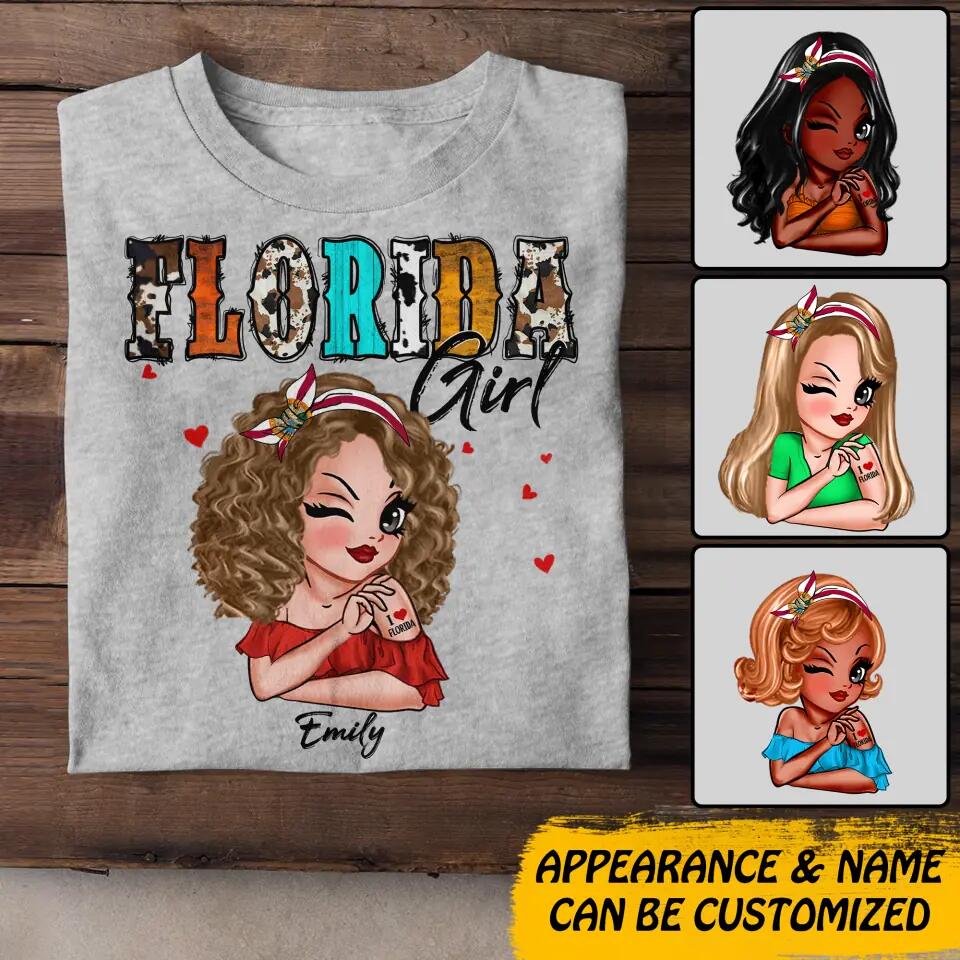 Personalized Florida Girl I Love Florida 3D Printed Tshirt QTDT0112