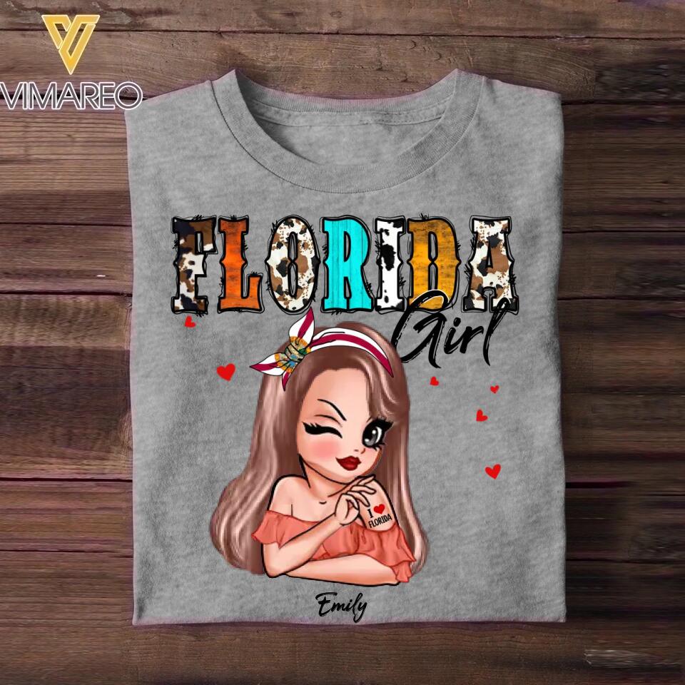 Personalized Florida Girl I Love Florida 3D Printed Tshirt QTDT0112