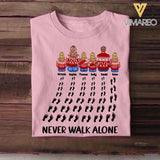 Personalized Never Walk Alone Family Kid Footprint Christmas 3D Printed Tshirt 22DEC-HQ01