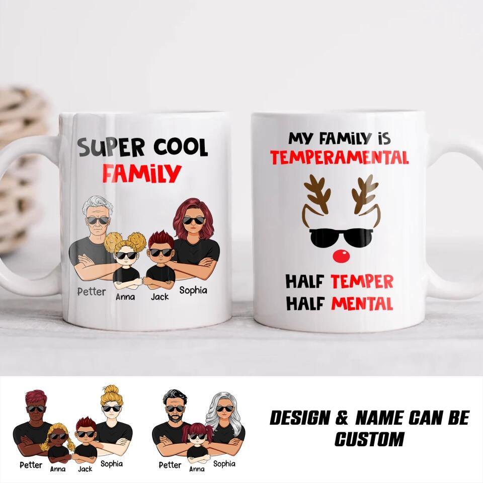 Personalized Super Cool Family Christmas Mug Printed PNHQ0212