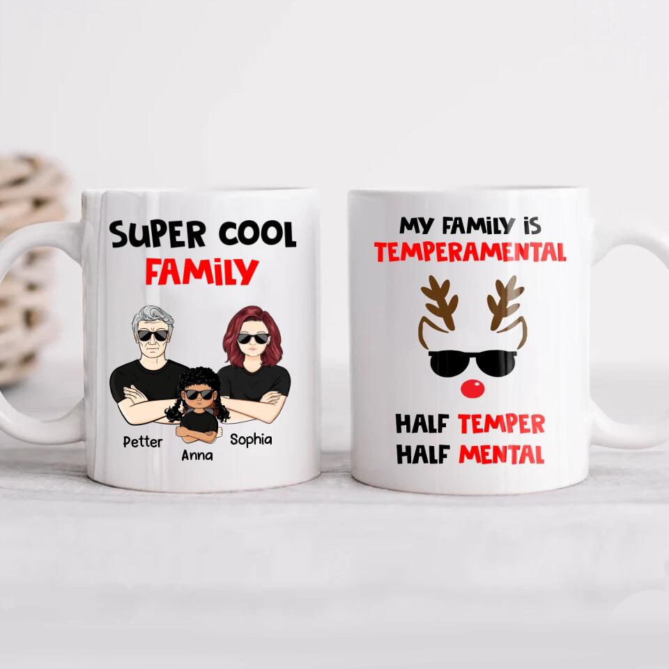 Personalized Super Cool Family Christmas Mug Printed PNHQ0212