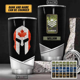 Personalized Canadian Solider/Veteran Rank Camo Tumbler Printed 22DEC-HY08
