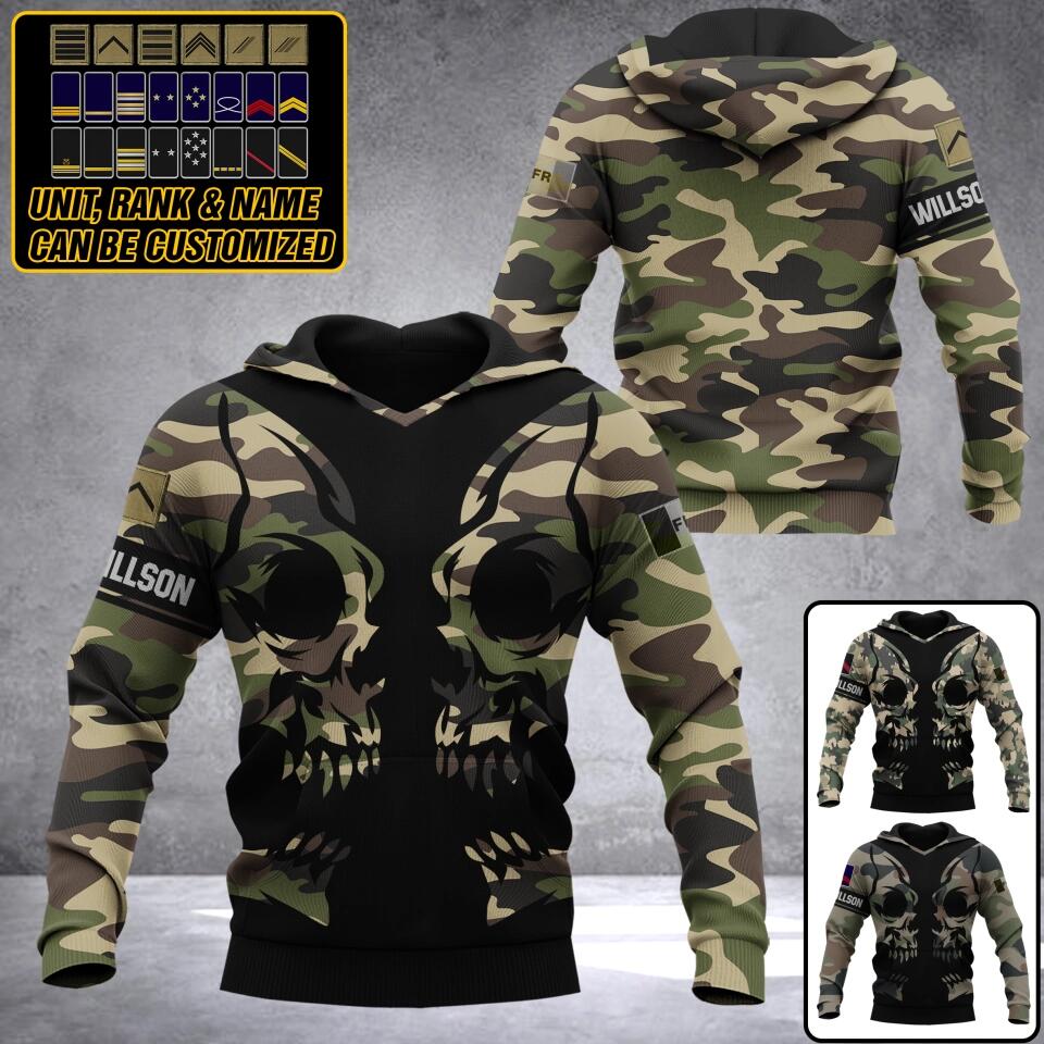 Personalized French Solider Camo Hoodie 3D Printed QTDT0812