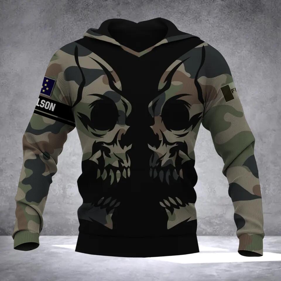Personalized French Solider Camo Hoodie 3D Printed QTDT0812