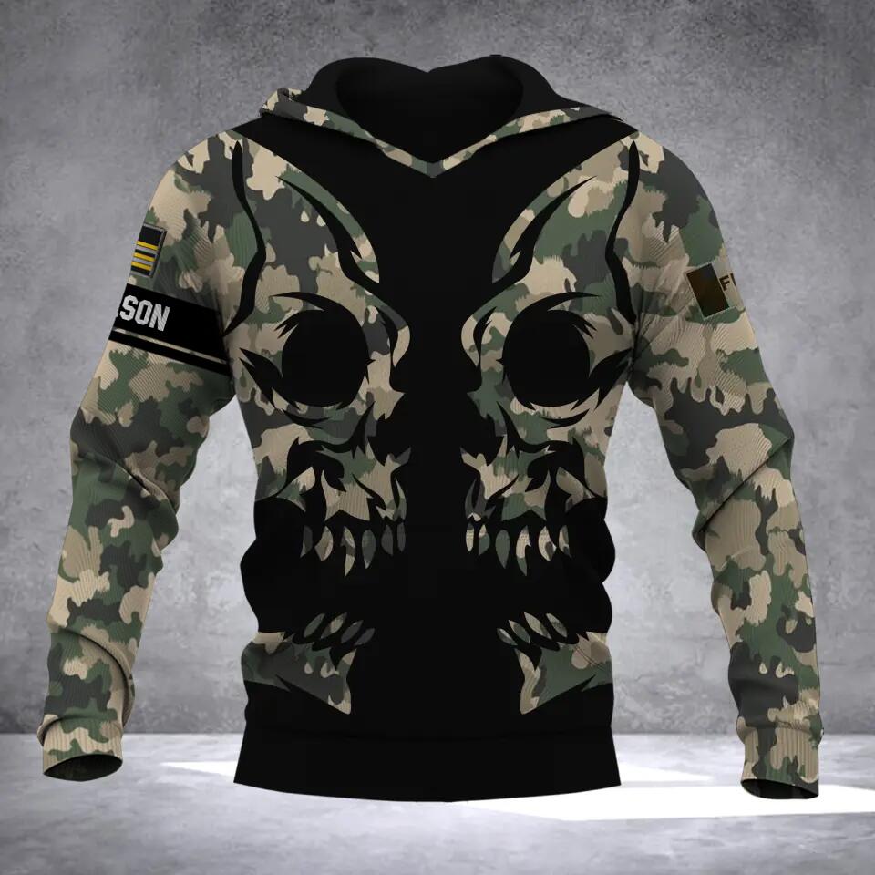 Personalized French Solider Camo Hoodie 3D Printed QTDT0812