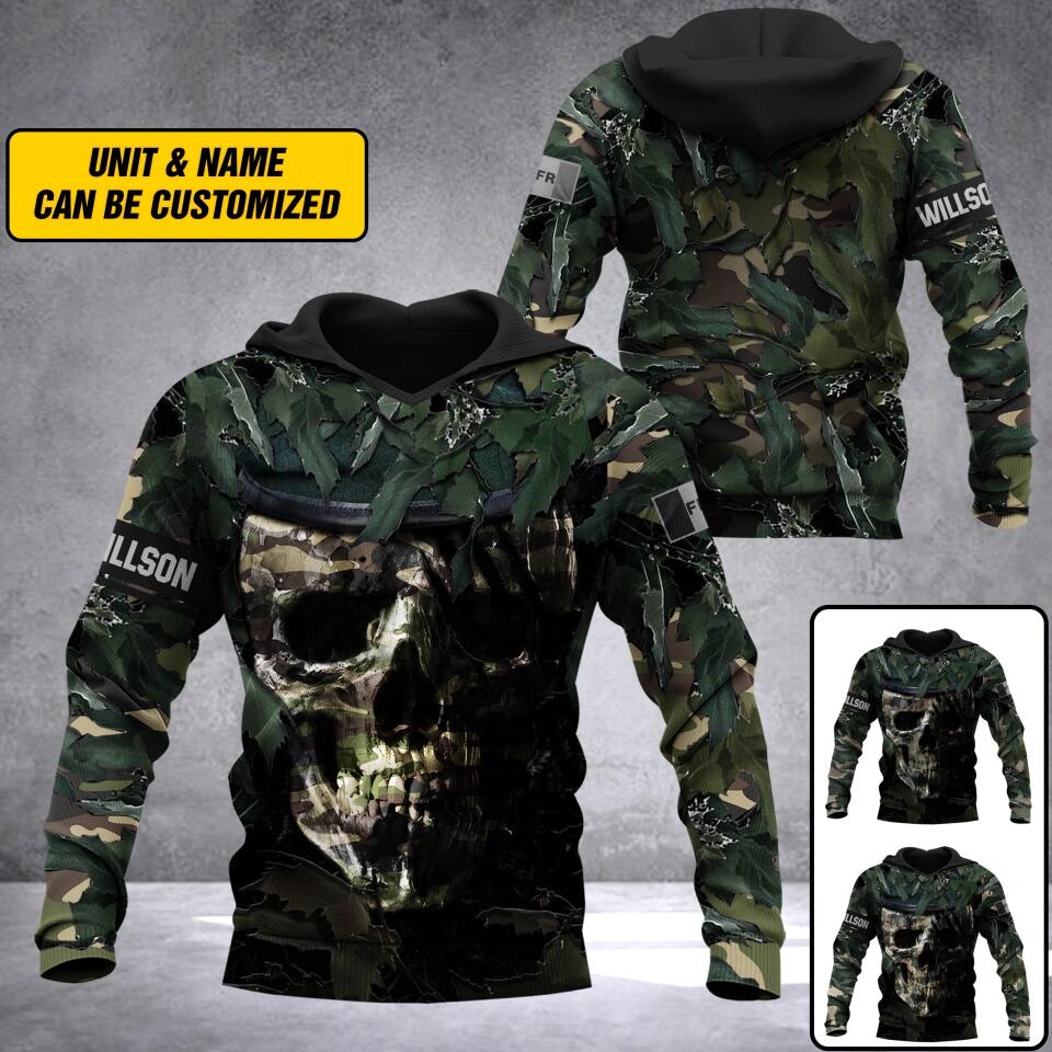Personalized French Veteran/Solider Camo Hoodie 3D Printed QTDT0912