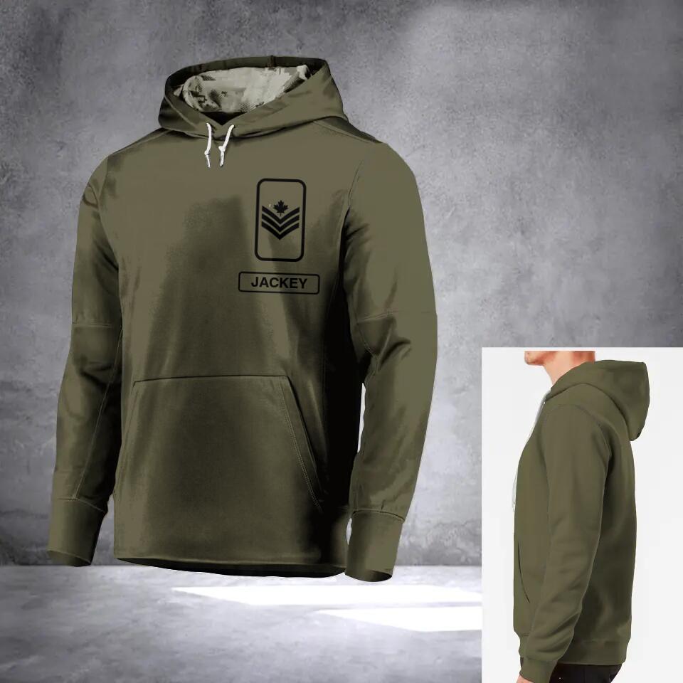 Personalized Canadian Solider/ Veteran Rank Camo Hoodie 3D Printed 22DEC-HQ09