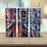 Personalized UK Veteran/Soldier Rank Camo Tumbler 30Oz Printed 22DEC-DT09