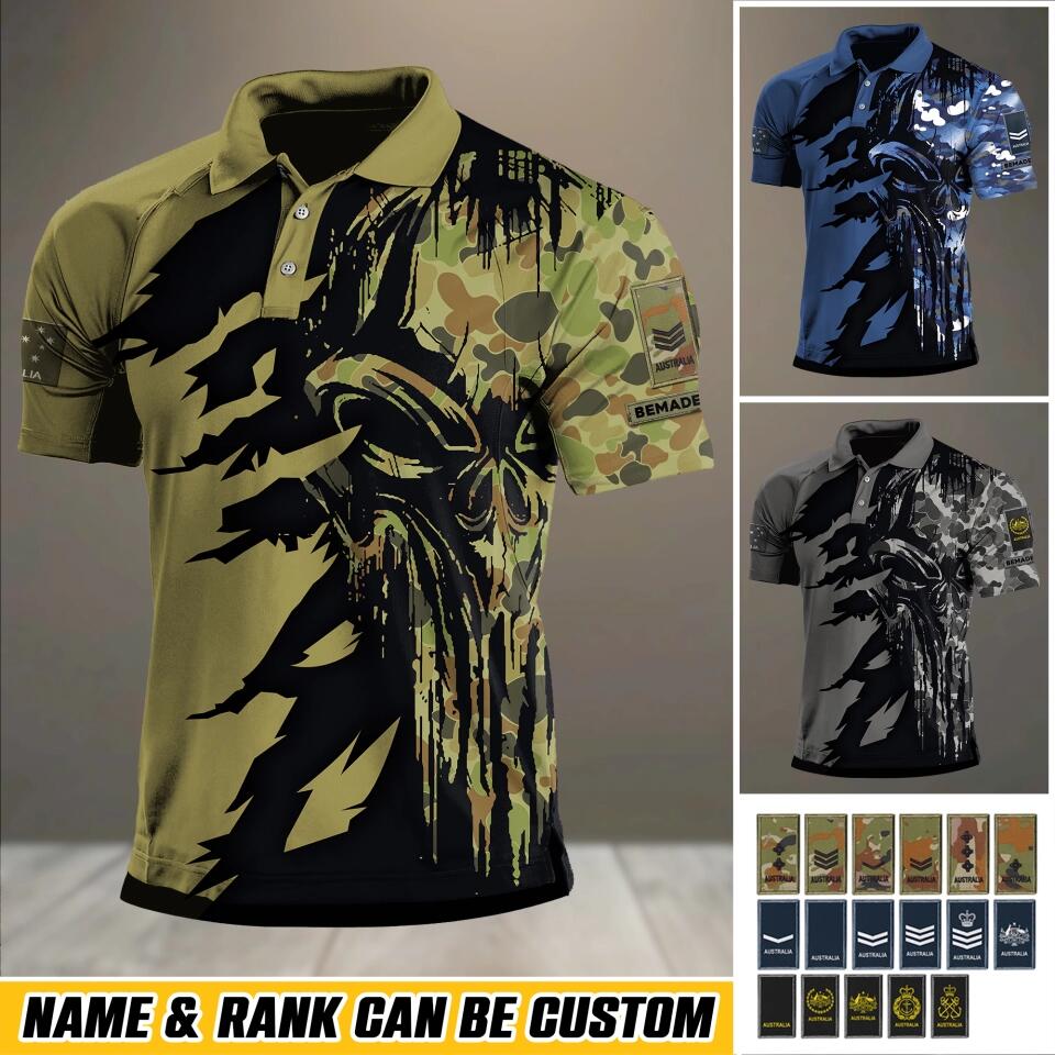 Personalized Australian Veteran/ Solider Rank Polo Shirts 3D Printed QTHQ1012