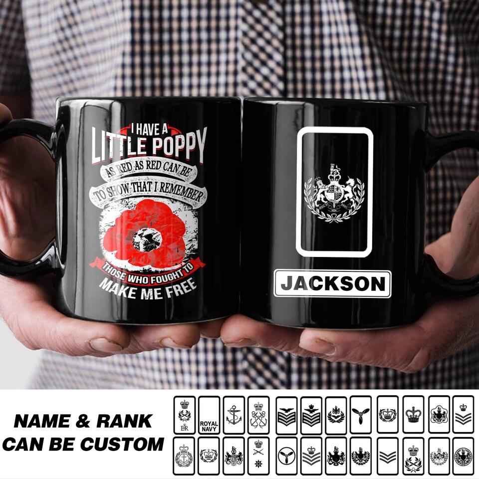 Personalized British Solider/ Veteran Rank Black Mug Printed QTHQ1012