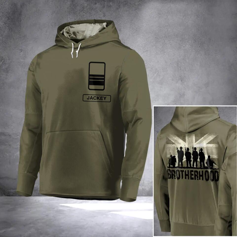 Personalized UK Solider/ Veteran Rank Camo Hoodie 3D Printed 22DEC-HQ10