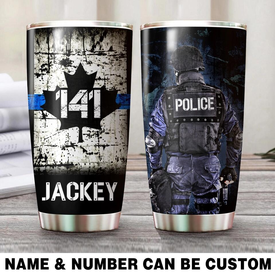 Personalized Canadian Police with Name Laser Tumbler Printed QTHQ1212