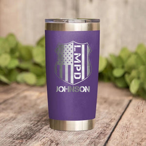 Personalized Los Angels  Police With Name laser Tumbler Printed QTDT1212