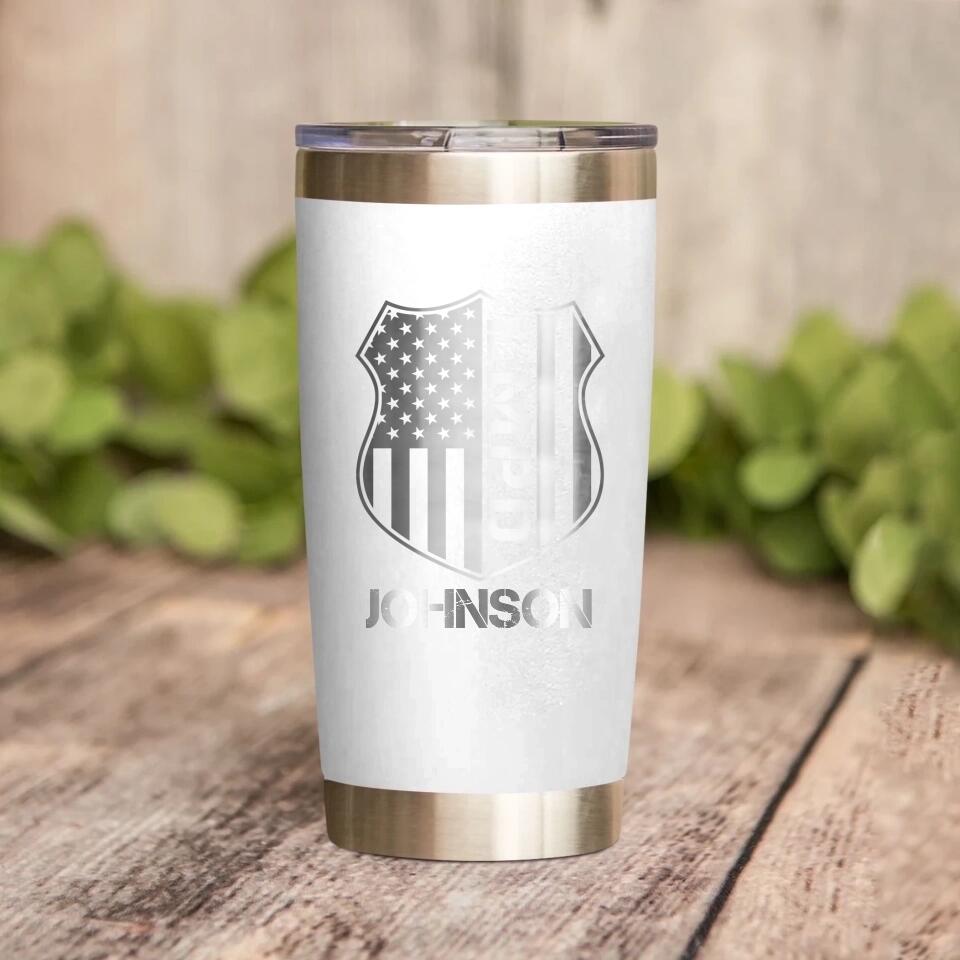 Personalized Los Angels  Police With Name laser Tumbler Printed QTDT1212
