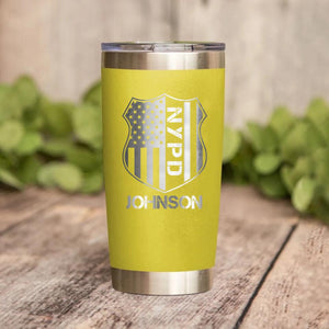 Personalized New York Police With Name Laser Tumbler Printed QTDT1212