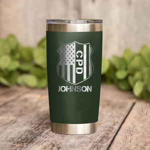 Personalized Chicago Police With Name Laser Tumbler Printed QTDT1212