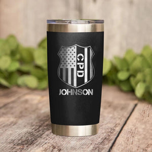 Personalized Chicago Police With Name Laser Tumbler Printed QTDT1212