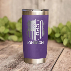 Personalized Chicago Police With Name Laser Tumbler Printed QTDT1212