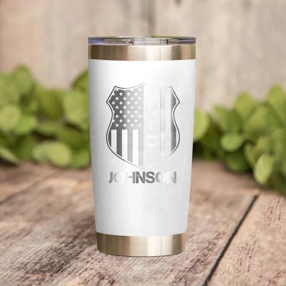 Personalized Chicago Police With Name Laser Tumbler Printed QTDT1212