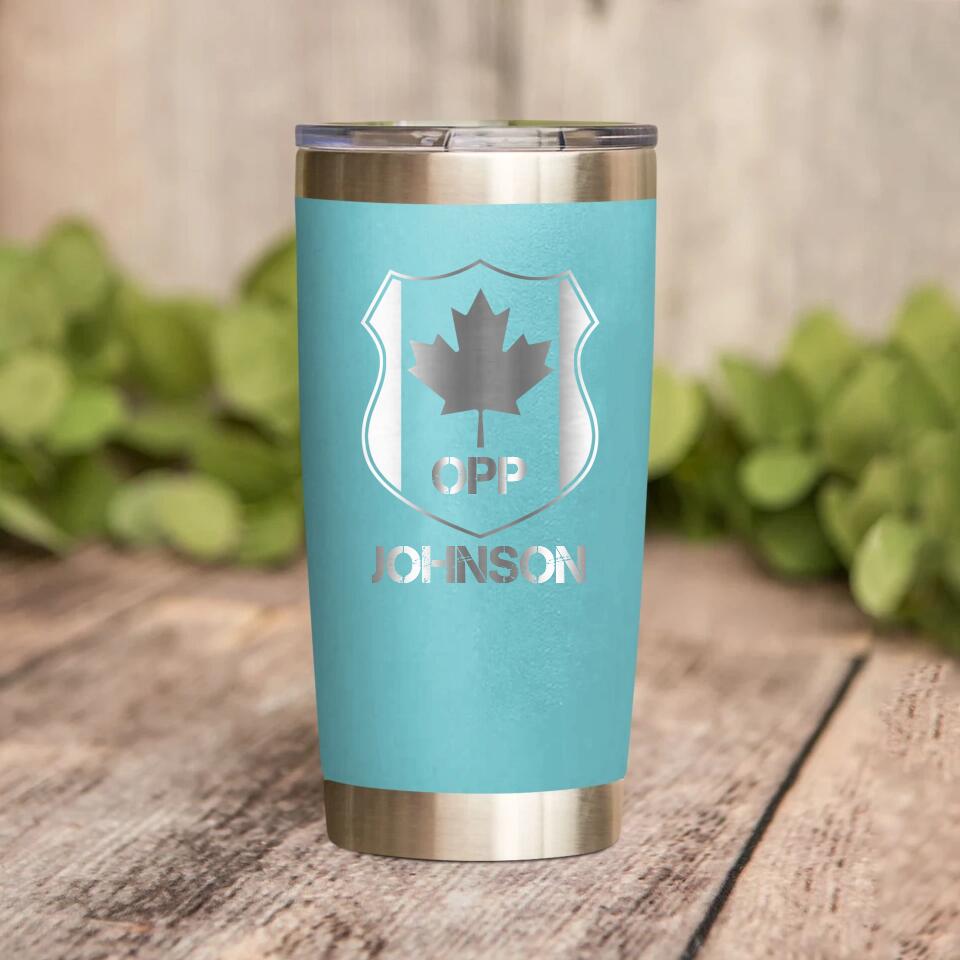 Personalized Canadian Police With Name And Department Tumbler Printed QTDT1212