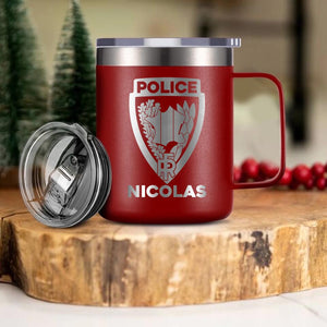 Personalized French Police With Name Laser Handle Cup Printed QTDT1312