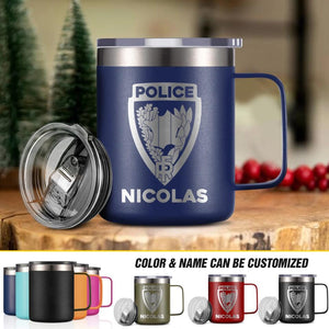 Personalized French Police With Name Laser Handle Cup Printed QTDT1312
